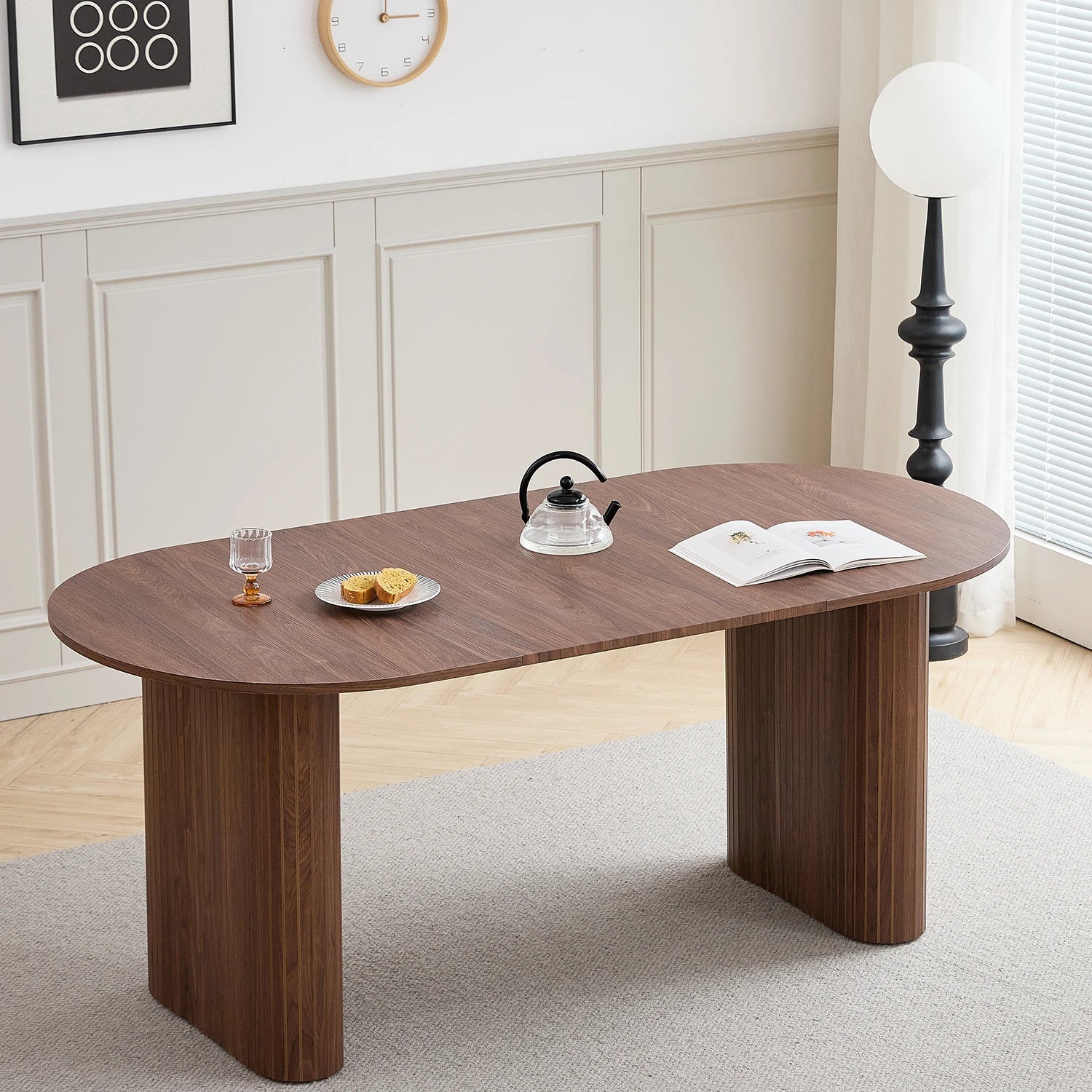 Table À Manger Ovale Bois 180cm — Table Massive Familiale Salon & Salle à Manger