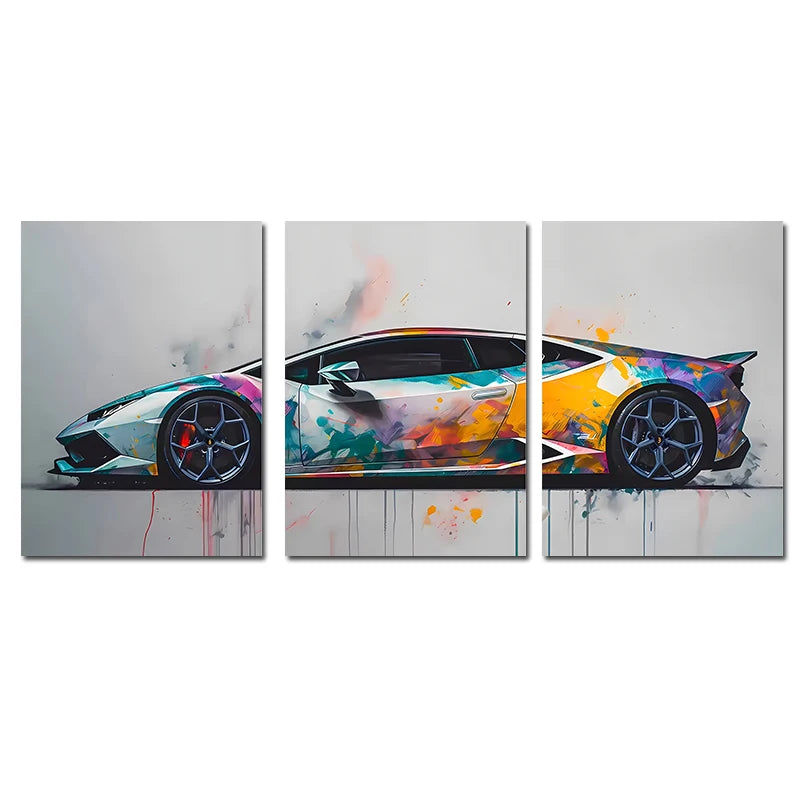 Set de 3 Posters Supercars — Art Mural Voitures Chambre & Salon