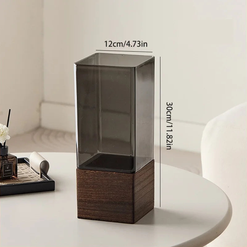 Vase Acrylique Nordique avec Socle — Déco Table Élégante & Idée Cadeau
