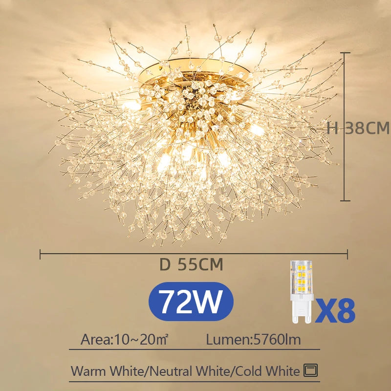 Lustre Plafonnier Dandelion Style Français Moderne — Chambre, Salon & Cuisine
