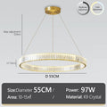 Plafonnier Cristal Nordique Luxe — Télécommande 3 Couleurs