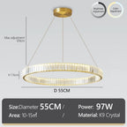 Plafonnier Cristal Nordique Luxe — Télécommande 3 Couleurs