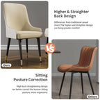 Chaises Simili Cuir Dossier Capitonné Tête de Lion — Set de 2 Allure Majestueuse