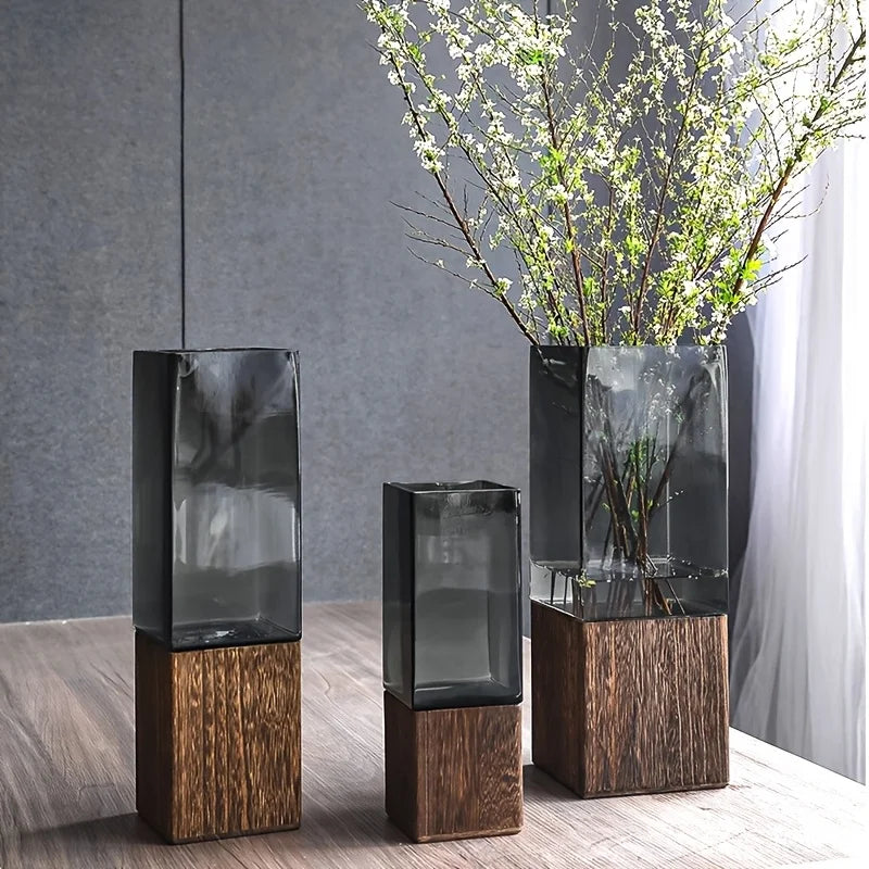 Vase Acrylique Nordique avec Socle — Déco Table Élégante & Idée Cadeau