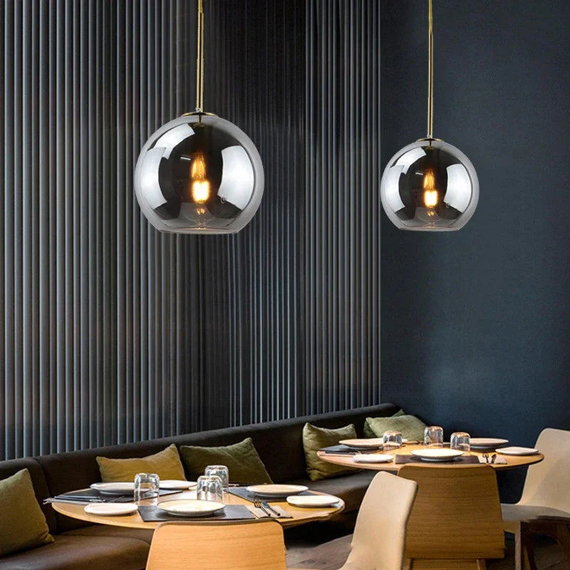 Suspension Verre Nordique LED — Luminaire Design Salle à Manger, Chambre & Café