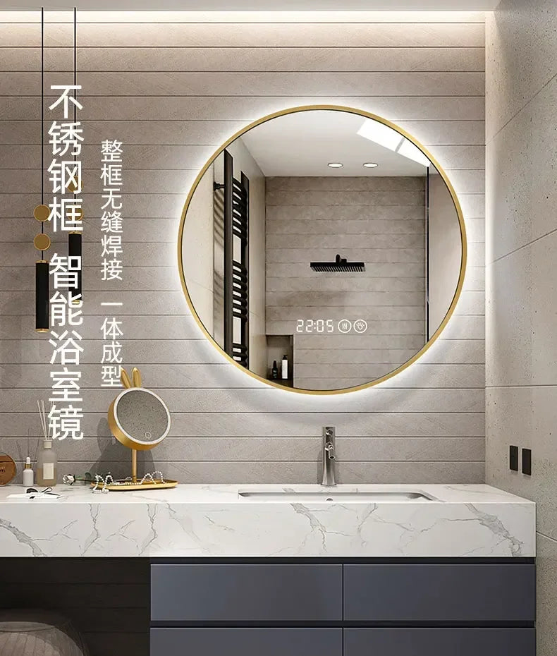 Miroir Rond Doré Vintage — Vue 2