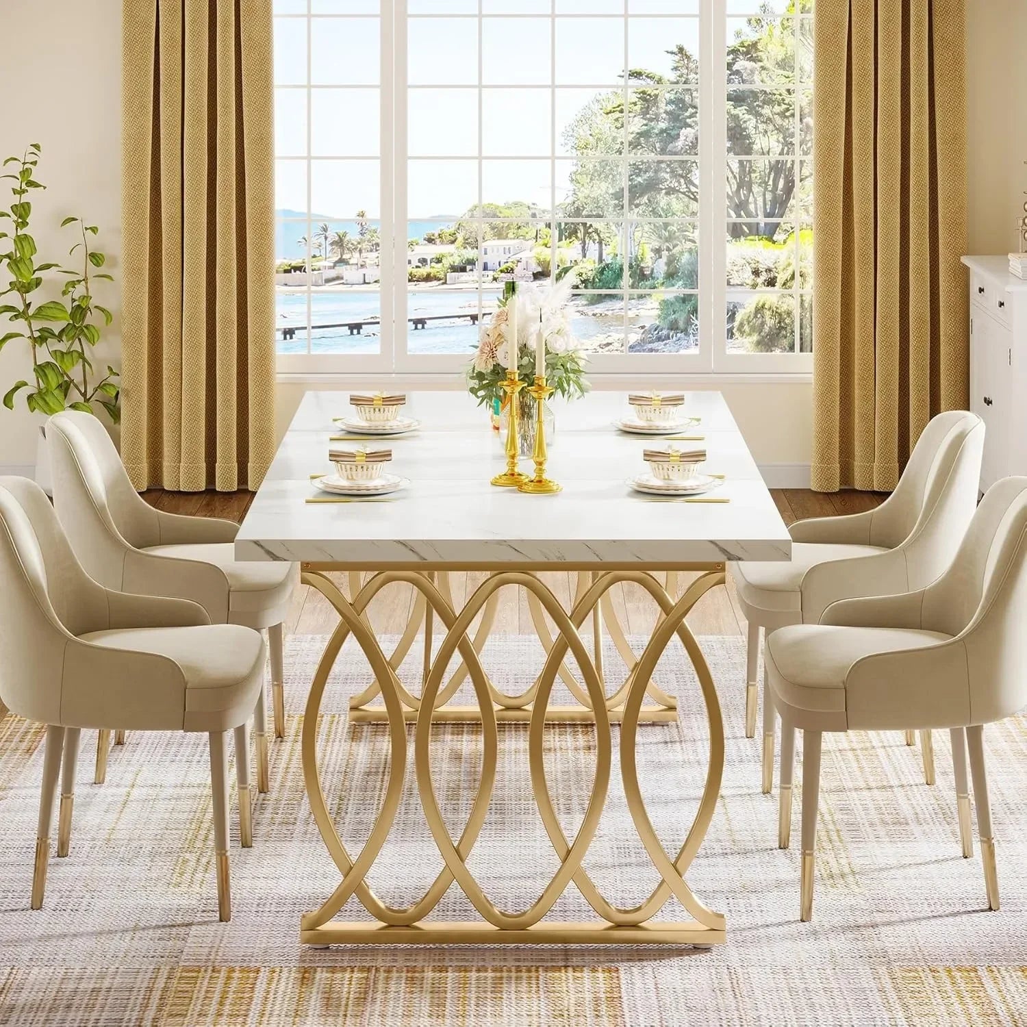 Table À Manger Moderne 160cm — Design Contemporain pour 4-6 Personnes