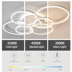 Plafonnier LED Anneau Acrylique Dimmable — Télécommande & Application Chambre Salon
