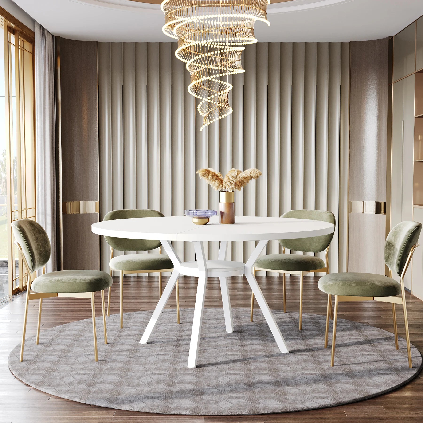 Table Ronde Style Ferme 120cm — Charme Rustique Salle à Manger 4-6 Personnes