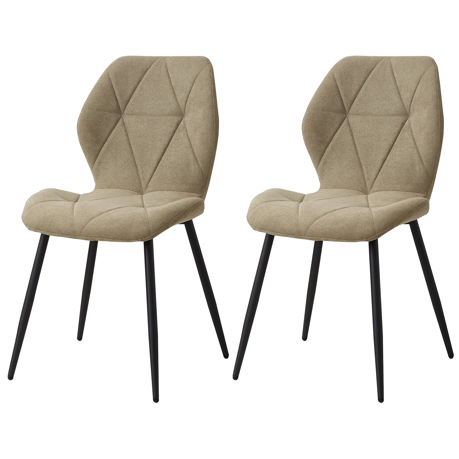 Chaises Salle à Manger Lin Rembourrées Pieds Métal — Set de 2, 4 ou 6