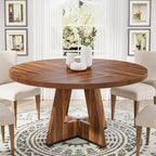 Table Ronde Style Ferme 120cm — Table Conviviale du Quotidien 4 Personnes