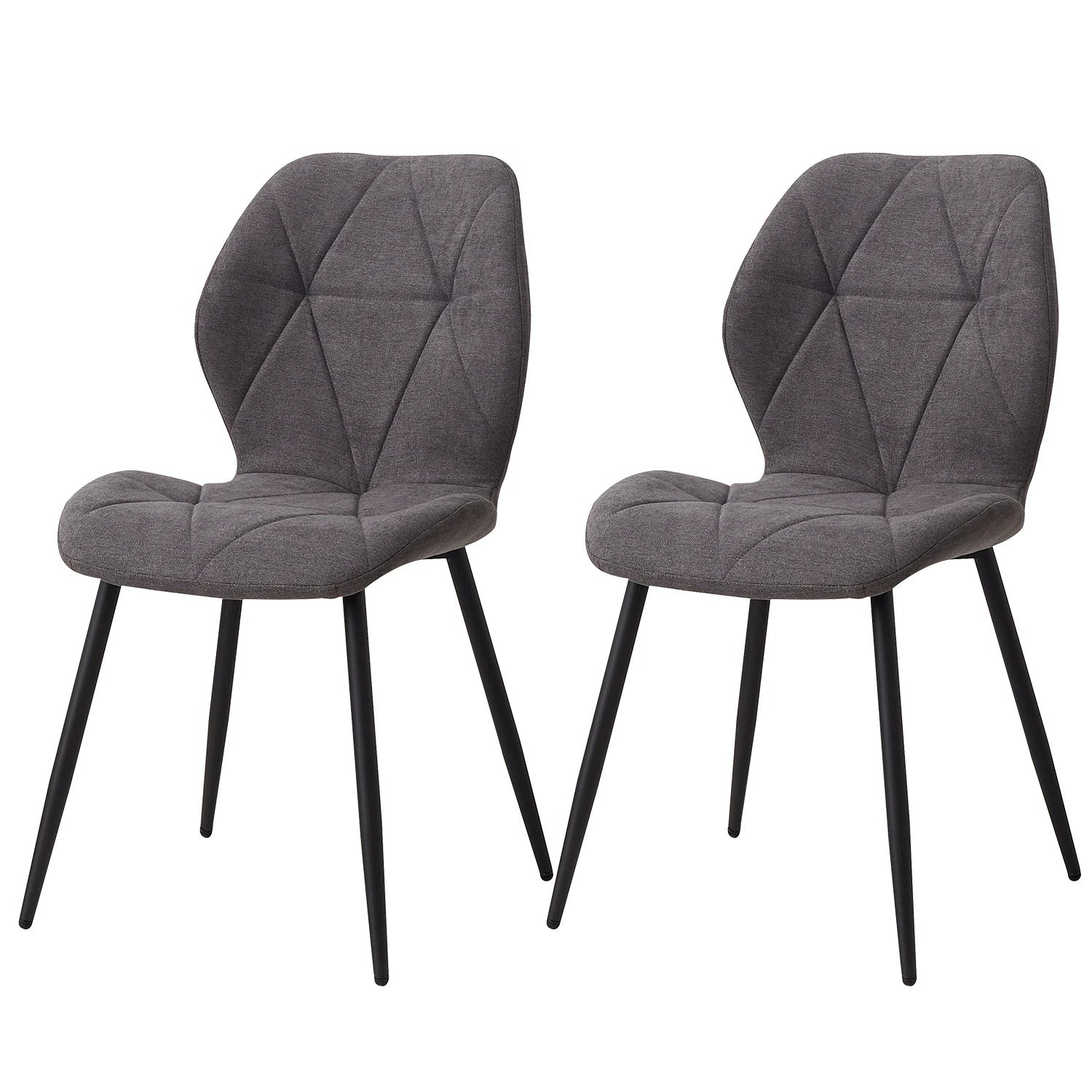 Chaises Salle à Manger Lin Rembourrées Pieds Métal — Set de 2, 4 ou 6