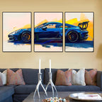 Set de 3 Posters Supercars — Art Mural Voitures Chambre & Salon