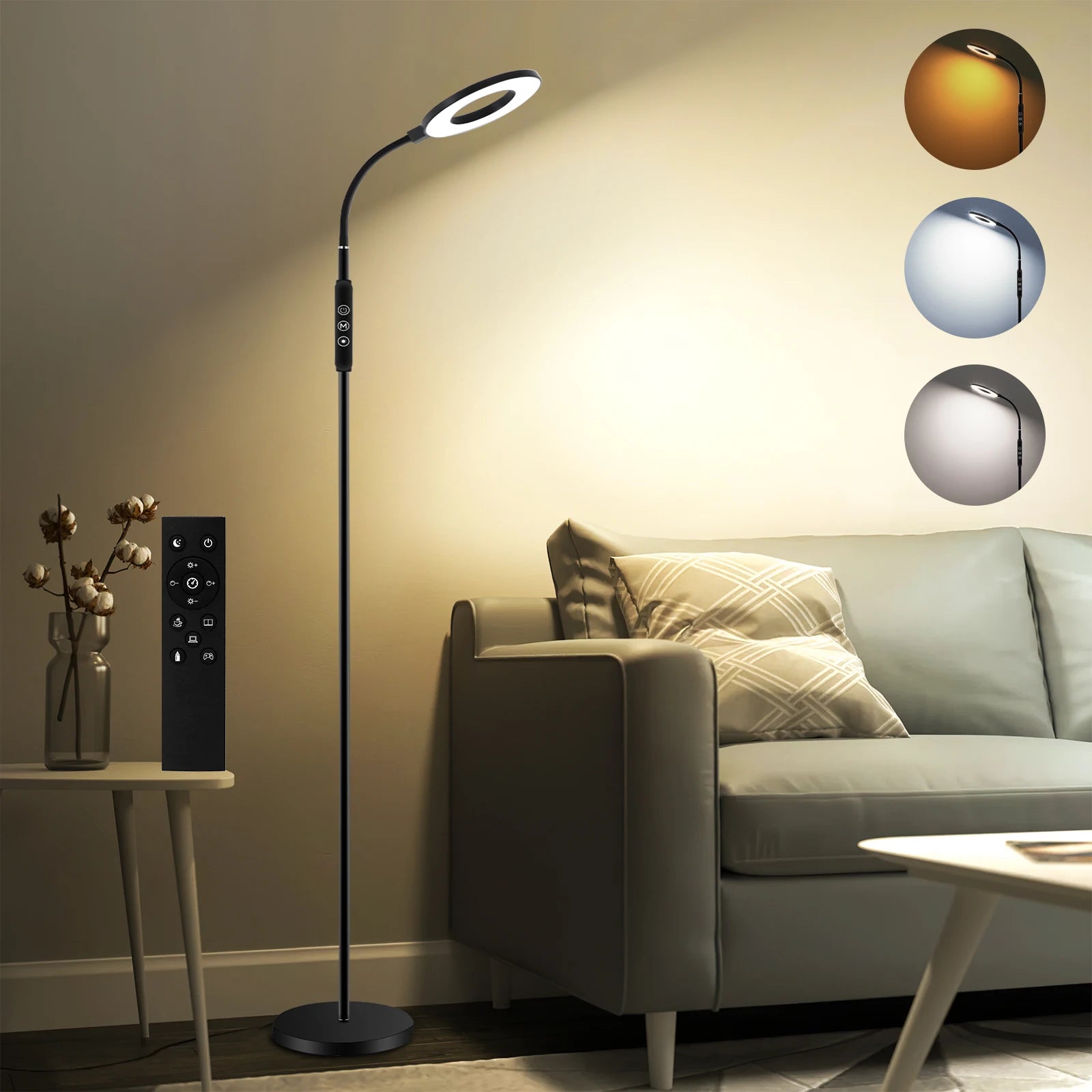Lampe de Sol Dimmable 360° — Lumière Chaude à Froide