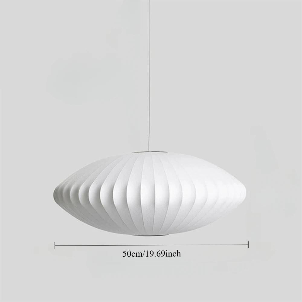 Suspension Cocon Soie Blanche Ronde — Restaurant & Maison