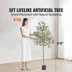 Olivier Artificiel 120-180cm — Plante Artificielle Réaliste Anti-Chute