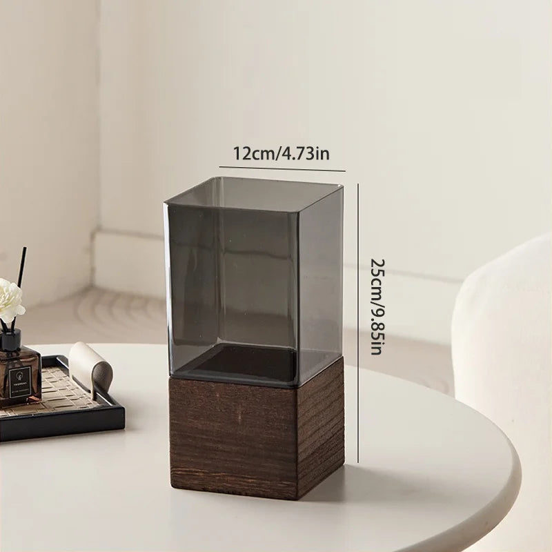 Vase Acrylique Nordique avec Socle — Déco Table Élégante & Idée Cadeau