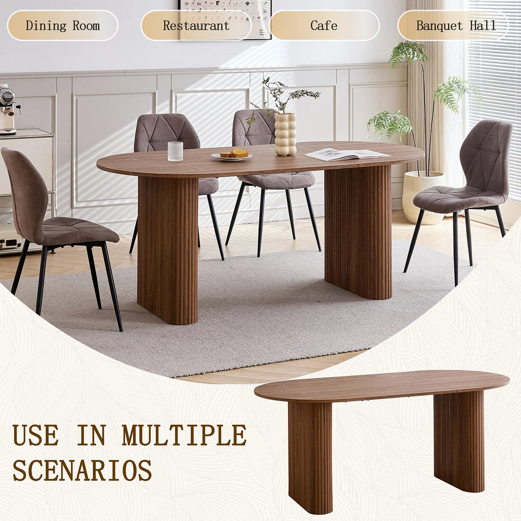 Table À Manger Ovale Bois 180cm — Table Massive Familiale Salon & Salle à Manger