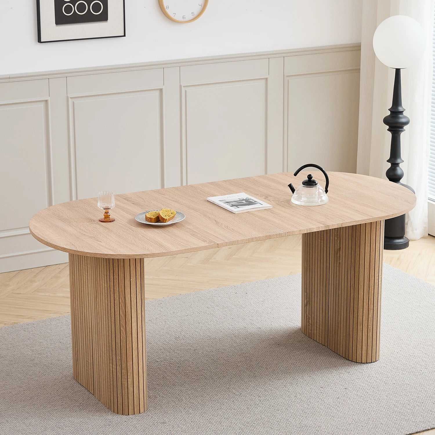 Table À Manger Ovale Bois 180cm — Table Massive Familiale Salon & Salle à Manger