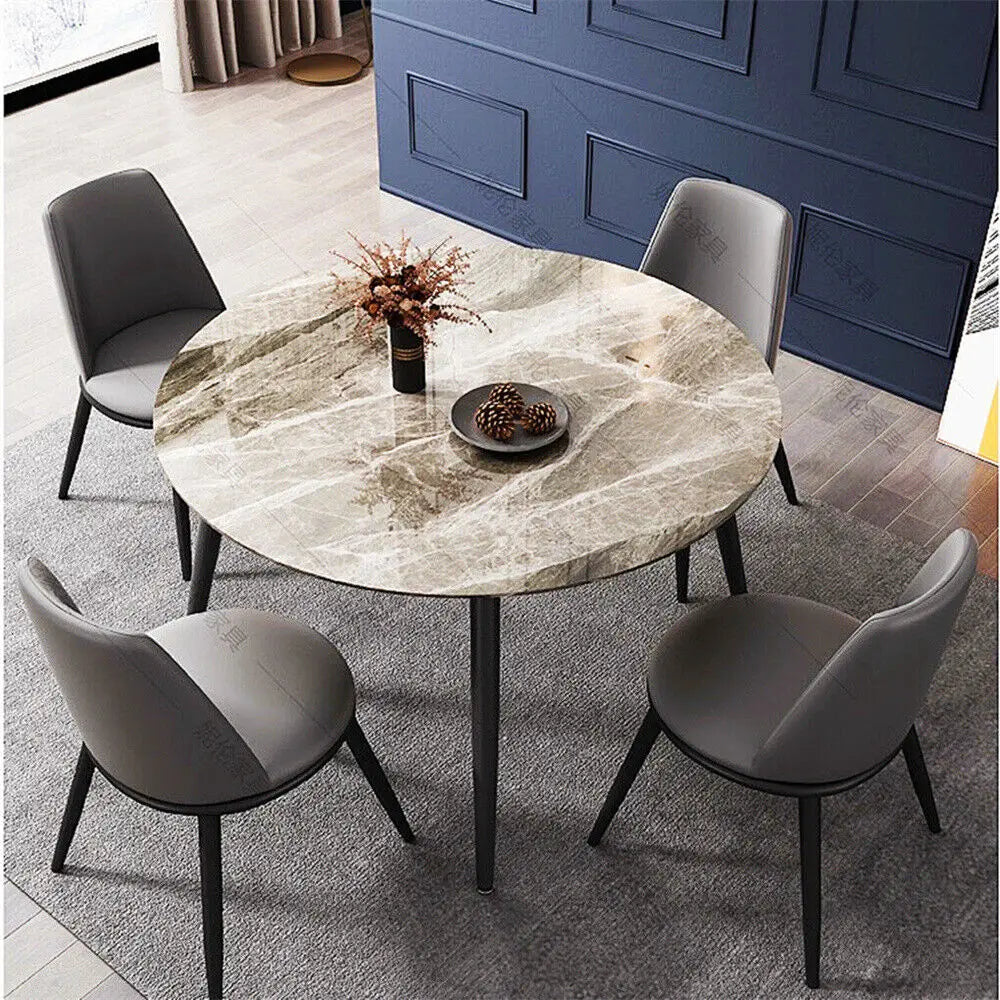 Table Ronde Marbre 80cm — Table Élégante Salle à Manger 4 Personnes