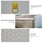 Chaises Simili Cuir Dossier Capitonné Tête de Lion — Set de 2 Allure Majestueuse