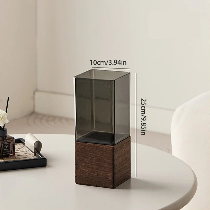 Vase Acrylique Nordique avec Socle — Déco Table Élégante & Idée Cadeau