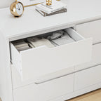 Commode 6 Tiroirs Blanche — Rangement Bois Moderne Chambre