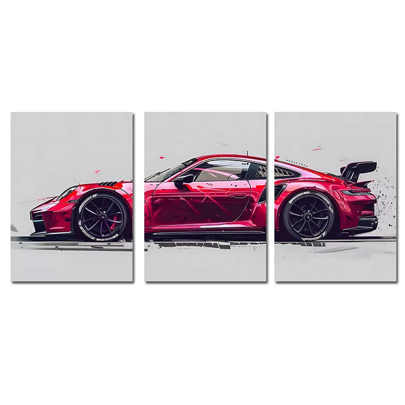 Set de 3 Posters Supercars — Art Mural Voitures Chambre & Salon