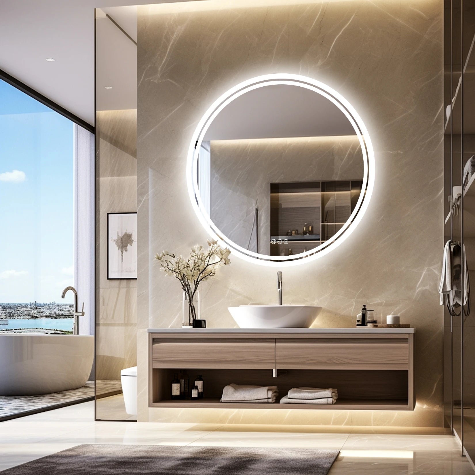 Miroir LED Anti-Buée Salle de Bain