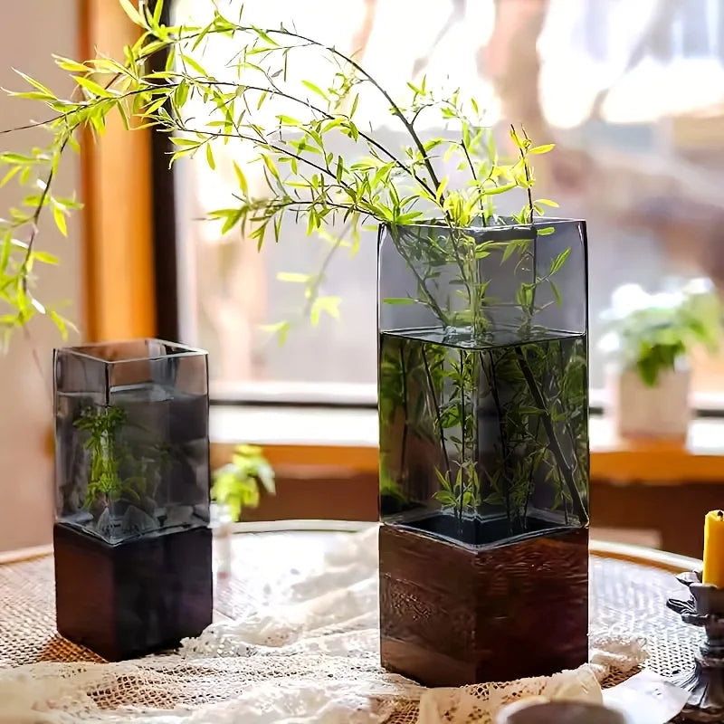 Vase Acrylique Nordique avec Socle — Déco Table Élégante & Idée Cadeau