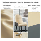 Chaises Salle à Manger Simili Cuir Pieds Bois — Set de 2 Style Mid-Century
