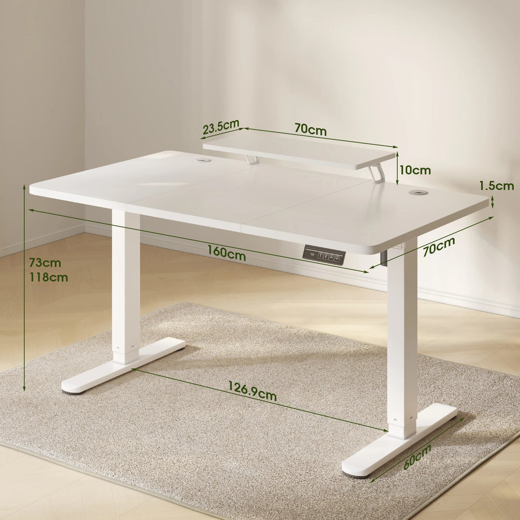 Bureau Électrique Réglable en Hauteur Devoko 160x70cm — Assis-Debout Ergonomique