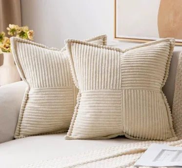 Housses de Coussin Chenille Nordique 45x45cm — Set de 3 pour Salon & Chambre
