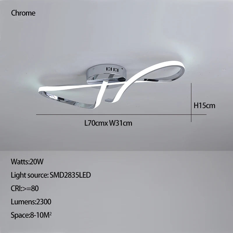 Plafonnier LED Dimmable Or & Chrome — Salon, Chambre & Cuisine