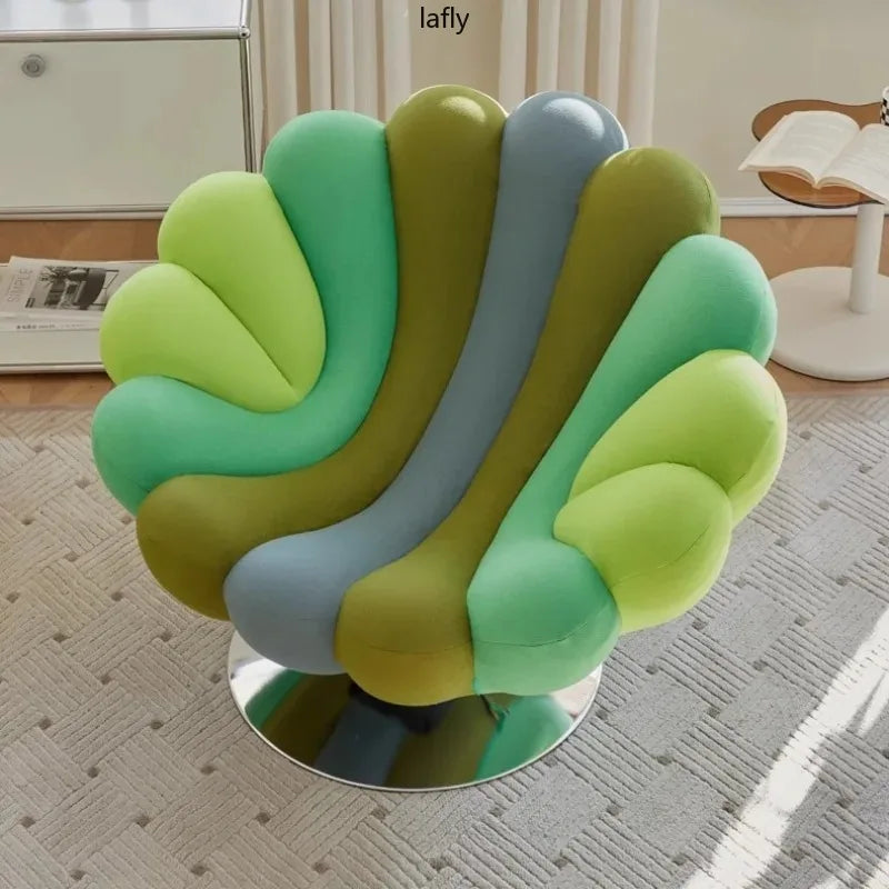 Fauteuil Pétale Pivotant Velours Luxe — Fauteuil Design Salon, Chambre & Hôtel