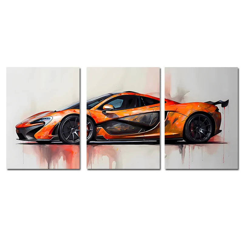 Set de 3 Posters Supercars — Art Mural Voitures Chambre & Salon