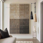 Tableau Abstrait Beige & Vert — Peinture Huile Texturée Originale