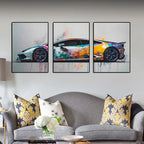 Set de 3 Posters Supercars — Art Mural Voitures Chambre & Salon