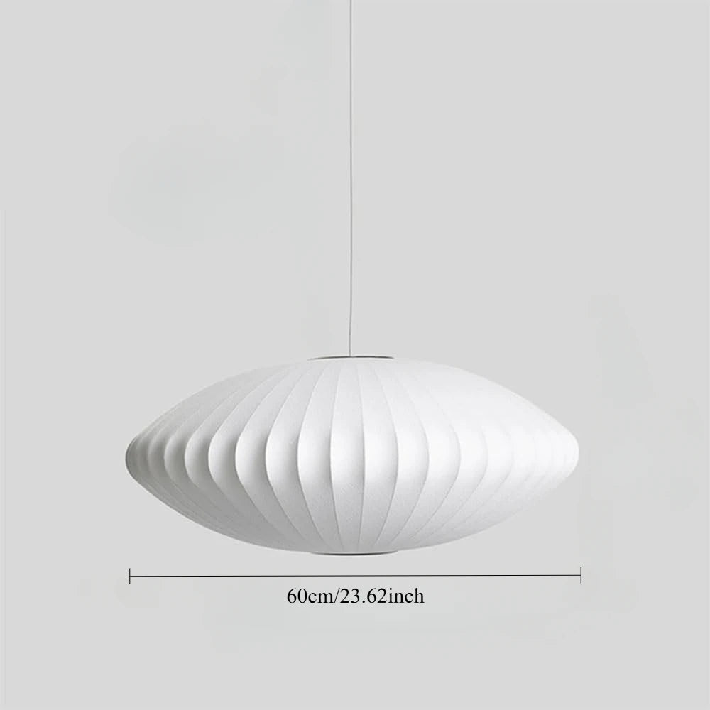 Suspension Cocon Soie Blanche Ronde — Restaurant & Maison