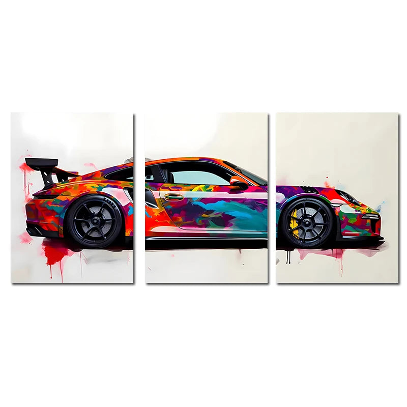 Set de 3 Posters Supercars — Art Mural Voitures Chambre & Salon