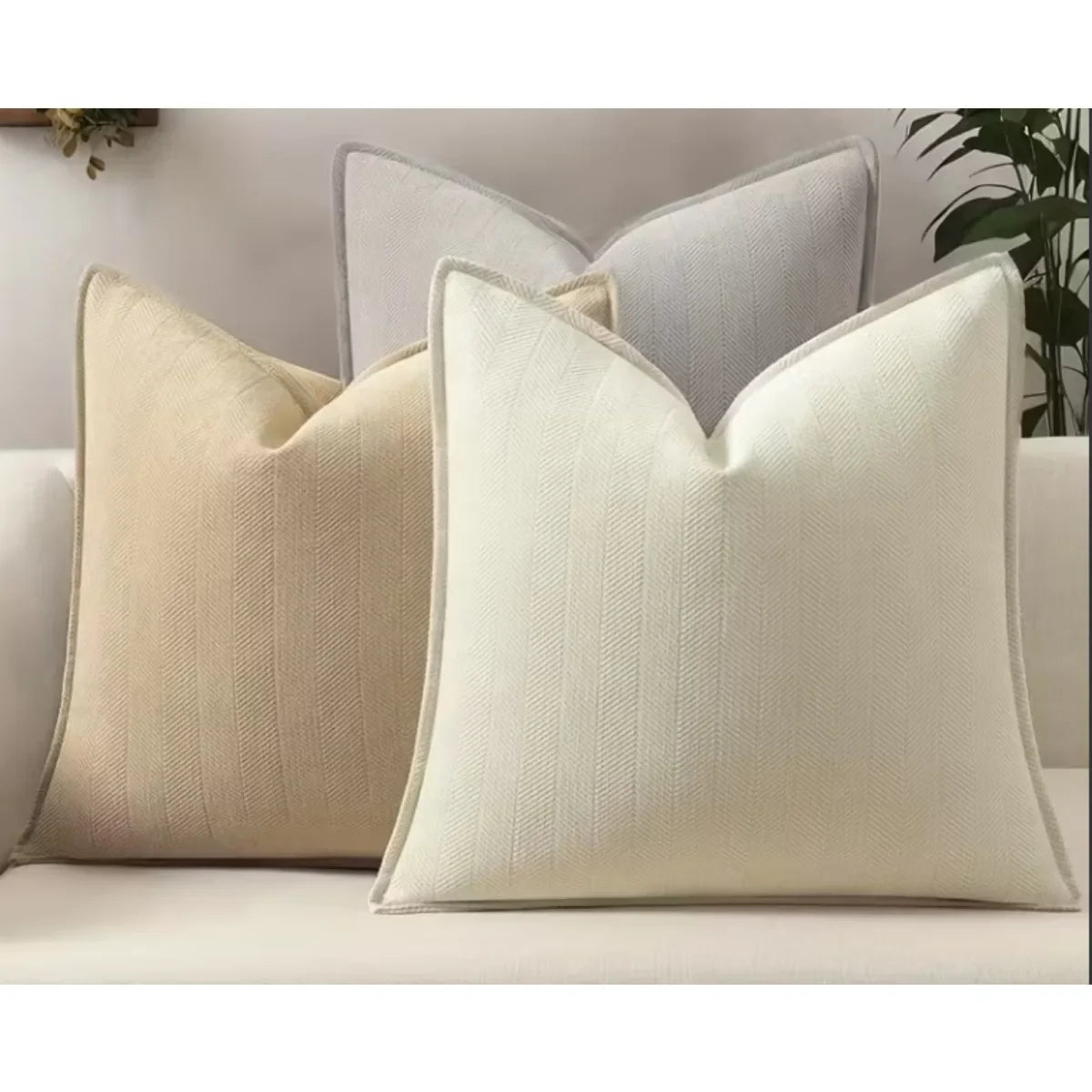 Housses de Coussin Chenille Nordique 45x45cm — Set de 3 pour Salon & Chambre