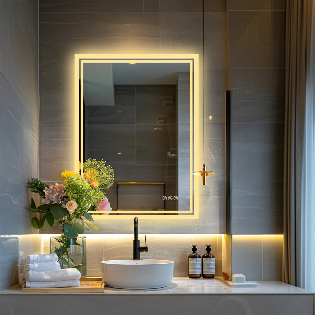 LUVODI Miroir LED salle de bain rétro-éclairage