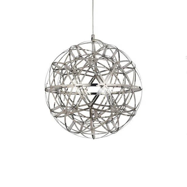 Lustre Boule Feu d'Artifice LED Inox — Hall & Salon