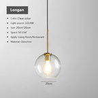 Suspension Verre Nordique LED — Luminaire Design Salle à Manger, Chambre & Café
