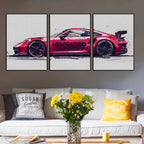 Set de 3 Posters Supercars — Art Mural Voitures Chambre & Salon