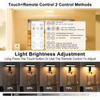 Applique murale LED sans fil installée près d'un miroir en chambre