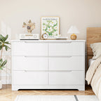 Commode 6 Tiroirs Blanche — Rangement Bois Moderne Chambre
