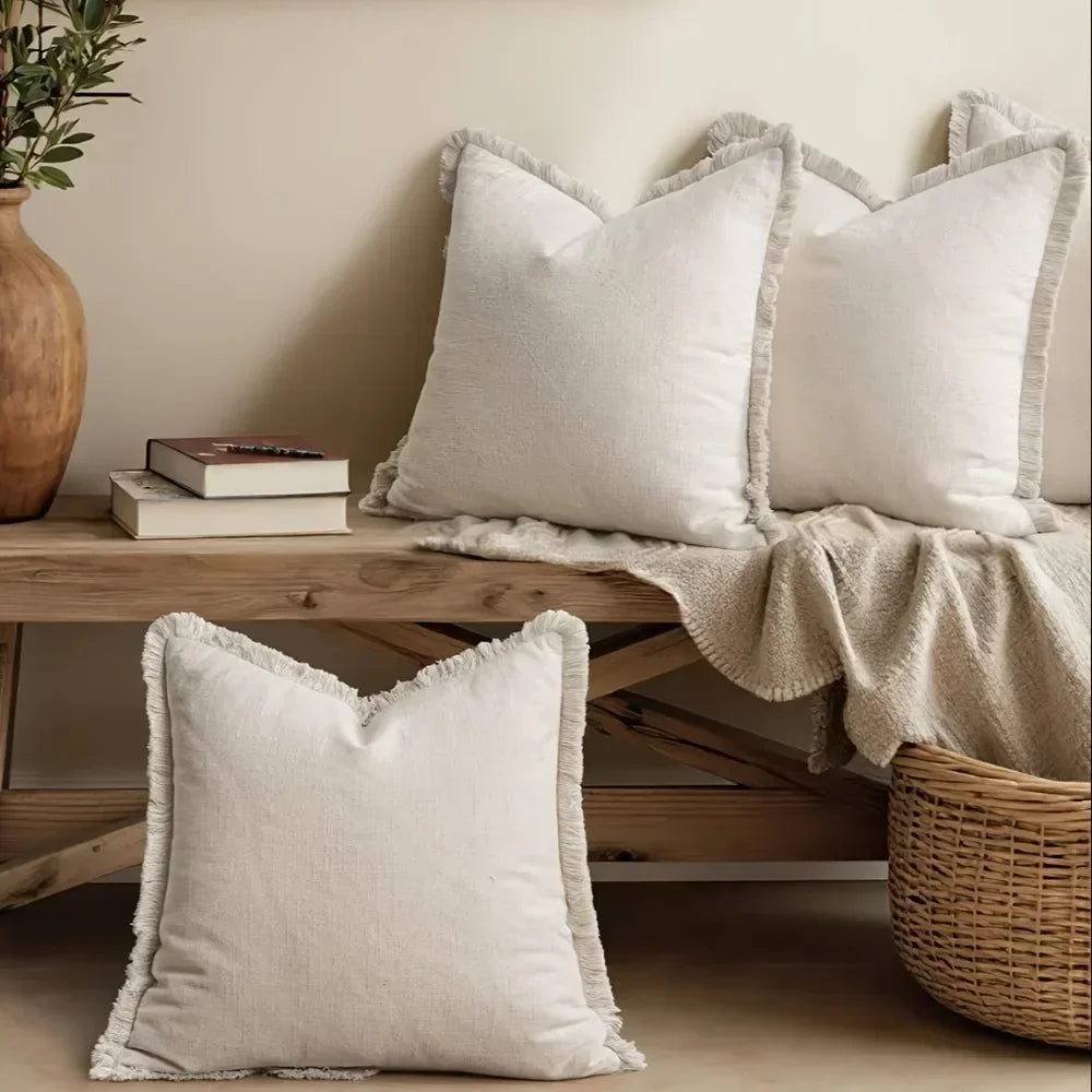 Housses de Coussin Chenille Nordique 45x45cm — Set de 3 pour Salon & Chambre