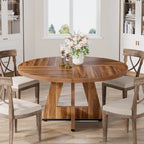 Table Ronde Style Ferme 120cm — Table Conviviale du Quotidien 4 Personnes