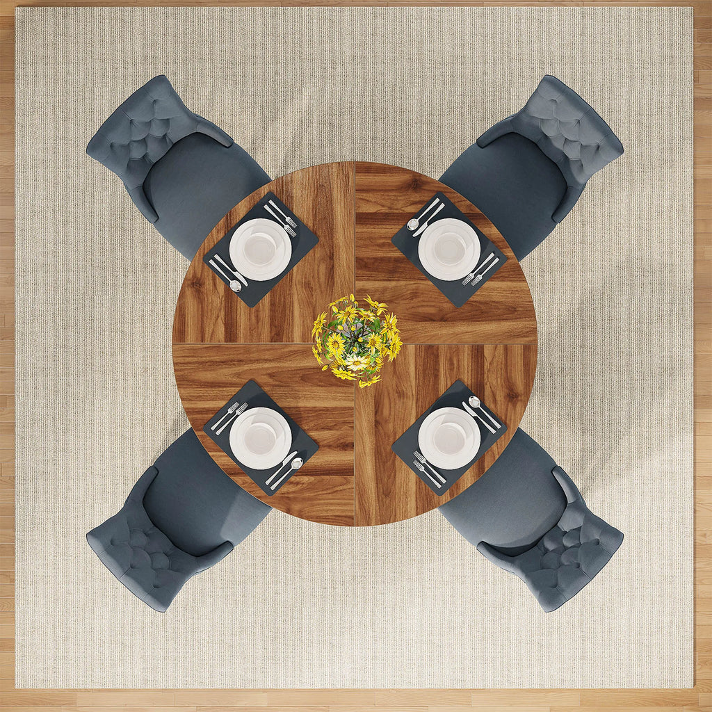 Table Ronde Style Ferme 120cm — Table Conviviale du Quotidien 4 Personnes